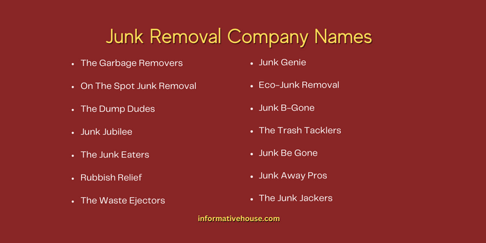 Junk Removal Company Names