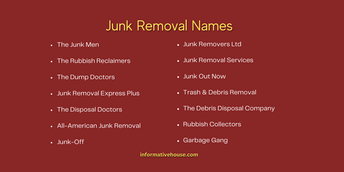 Junk Removal Names