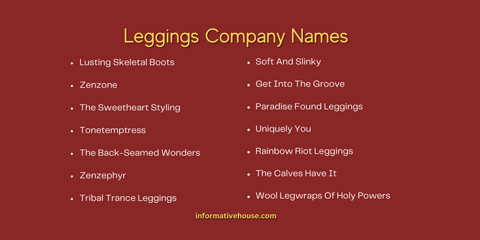 Leggings Company Names