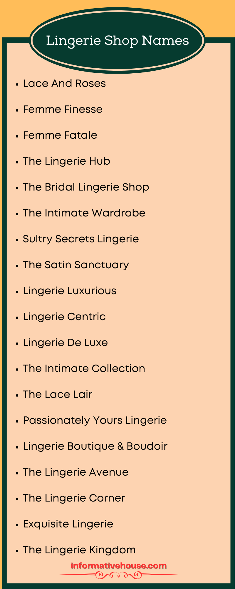 Lingerie Shop Names For Lingerie Business and Lingerie Stores