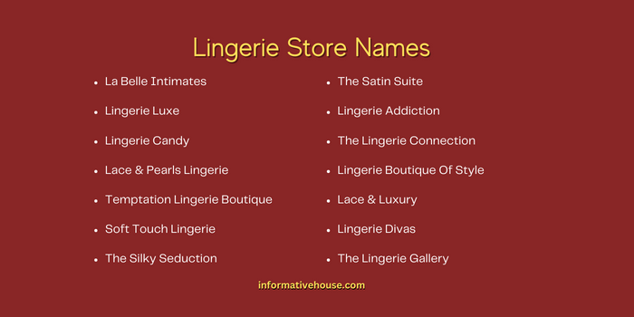 Lingerie Store Names