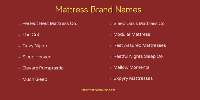 499 Catchy Mattress Names Ideas For Brands To Inspire Informative House