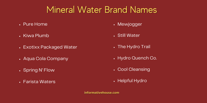 Mineral Water Brand Names