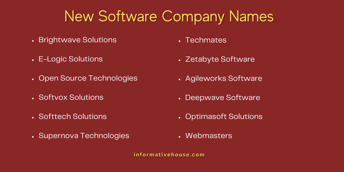 New Software Company Names