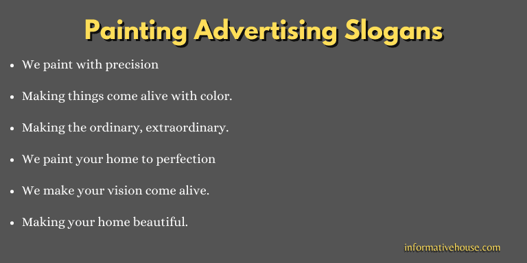 Painting Advertising Slogans