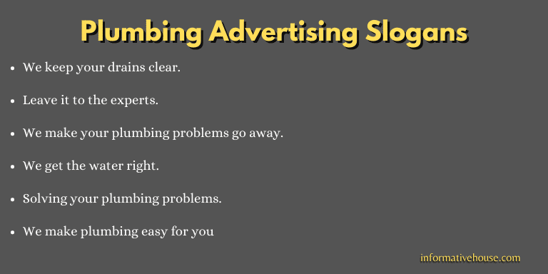 Plumbing Advertising Slogans