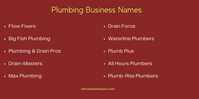 Plumbing Business Names