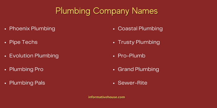 Plumbing Company Names