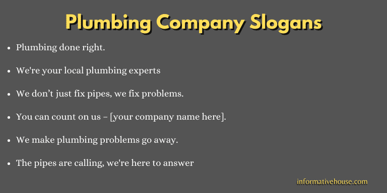 Plumbing Company Slogans