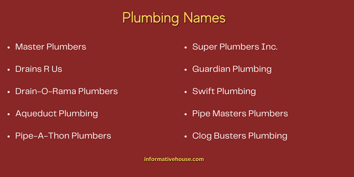 Plumbing Names