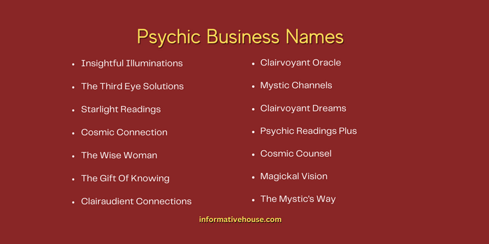 Psychic Business Names