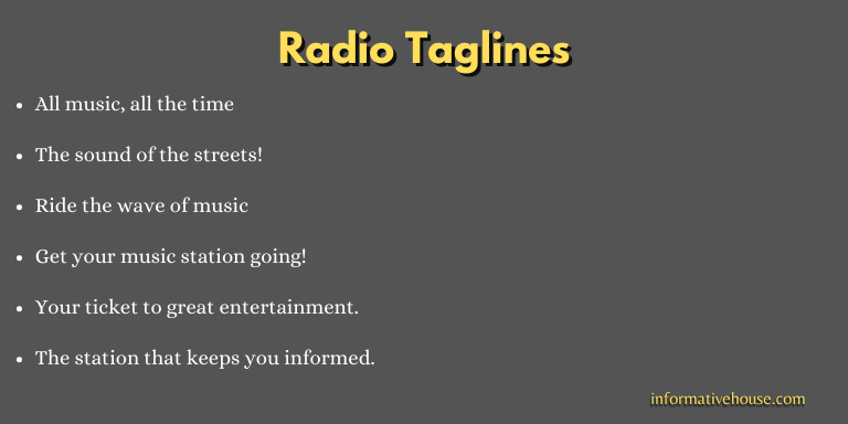 Radio Taglines