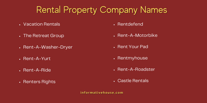 Rental Property Company Names