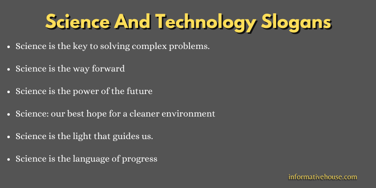 Science And Technology Slogans