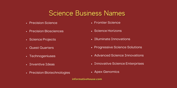 Science Business Names