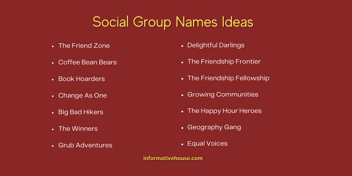 Social Group Names Ideas