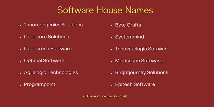 Software House Names