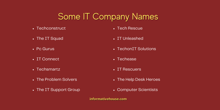 Some IT Company Names