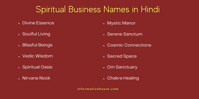 Spiritual Business Names in Hindi