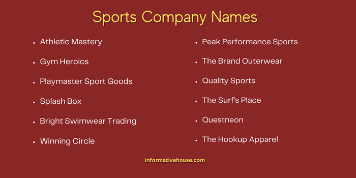 Sports Company Names