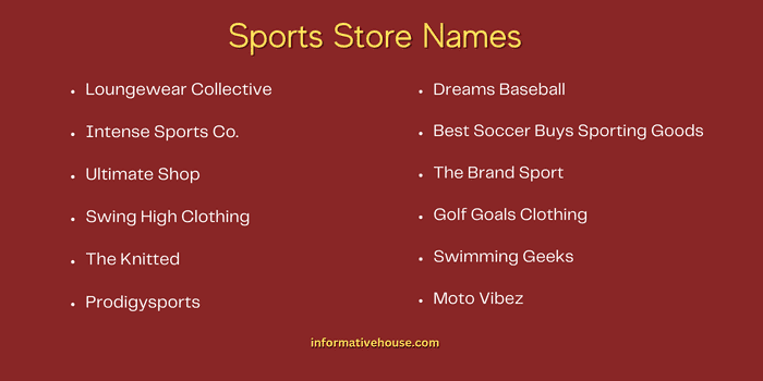 Sports Store Names