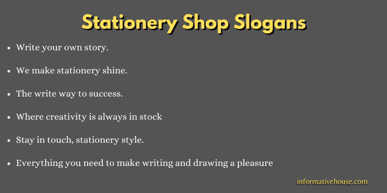 Stationery Shop Slogans