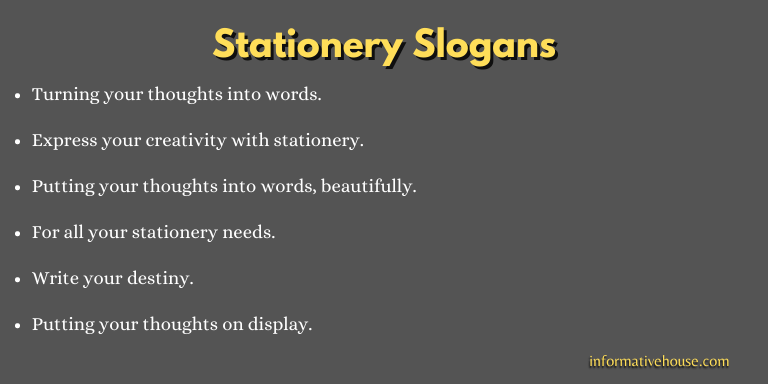 Stationery Slogans