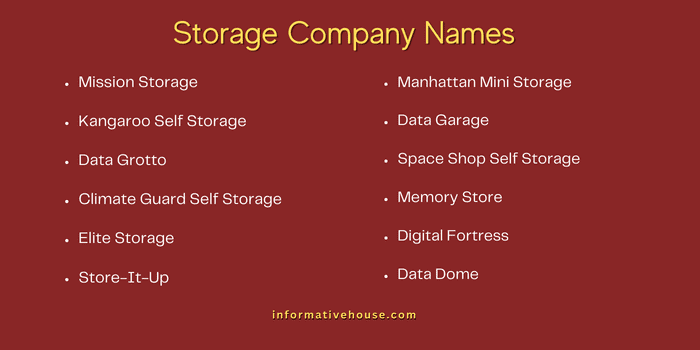 Storage Company Names