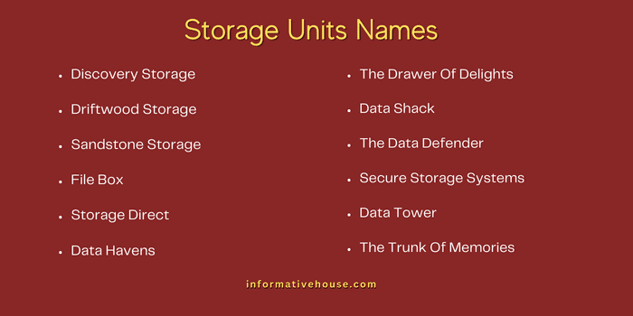 Storage Units Names