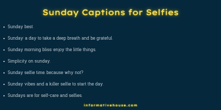 Sunday Captions for Selfies