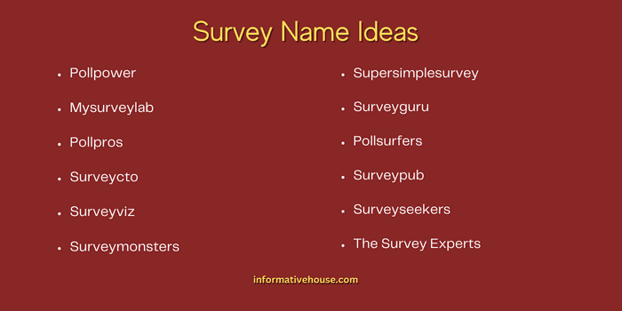 Survey Name Ideas