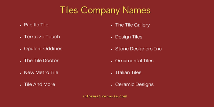 Tiles Company Names