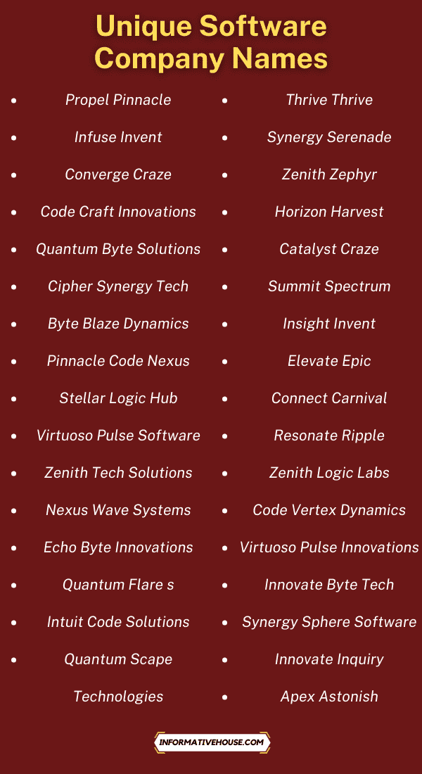 Unique Software Company Names