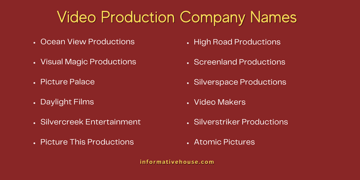 Video Production Company Names