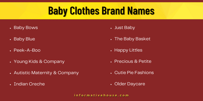 Baby Clothes Brand Names