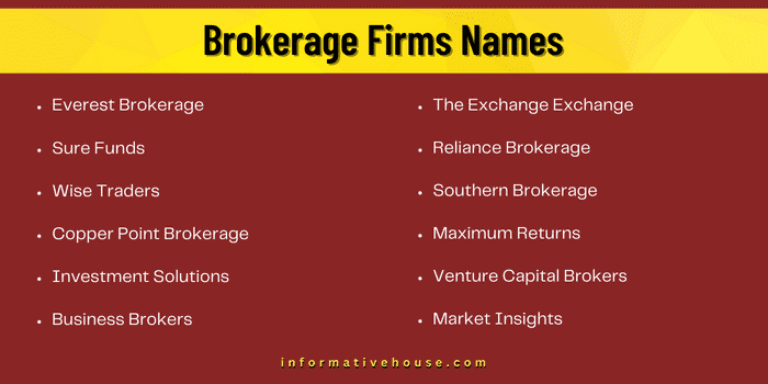 Brokerage Firms Names