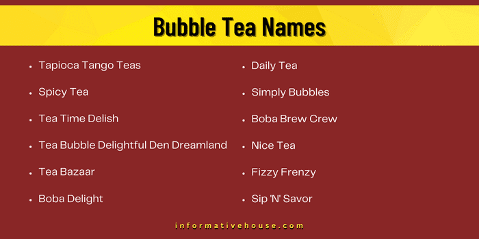 Bubble Tea Names