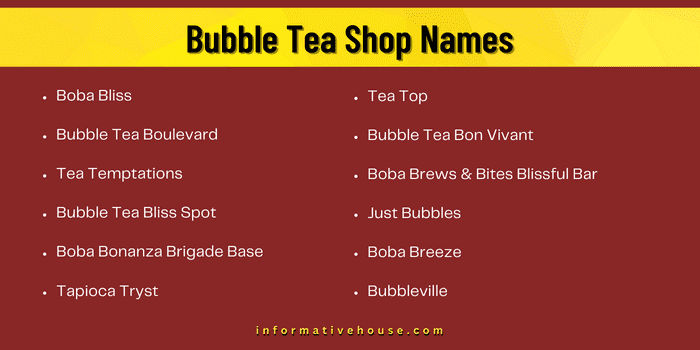 Bubble Tea Shop Names