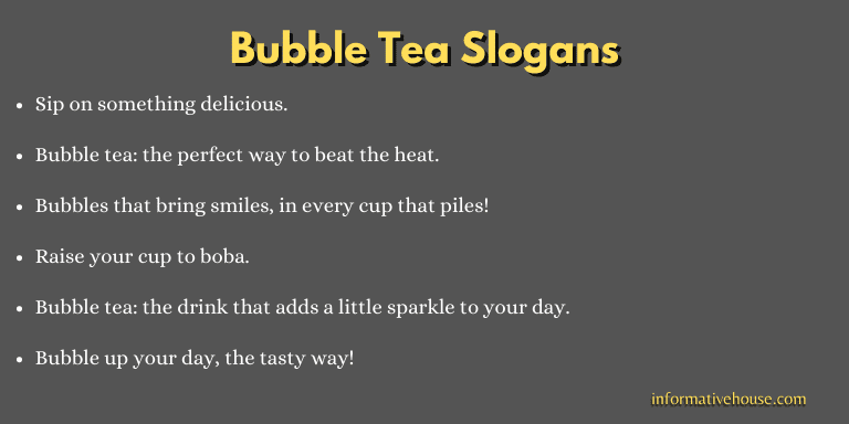 Bubble Tea Slogans