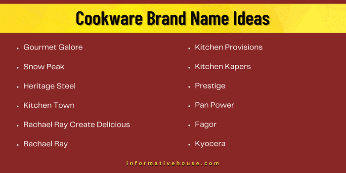 Cookware Brand Name Ideas