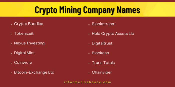 Crypto Mining Company Names
