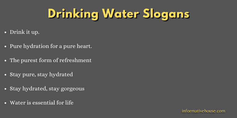 Drinking Water Slogans
