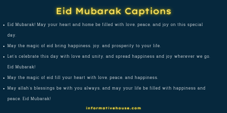 Eid Mubarak Captions