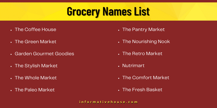 Grocery Names List