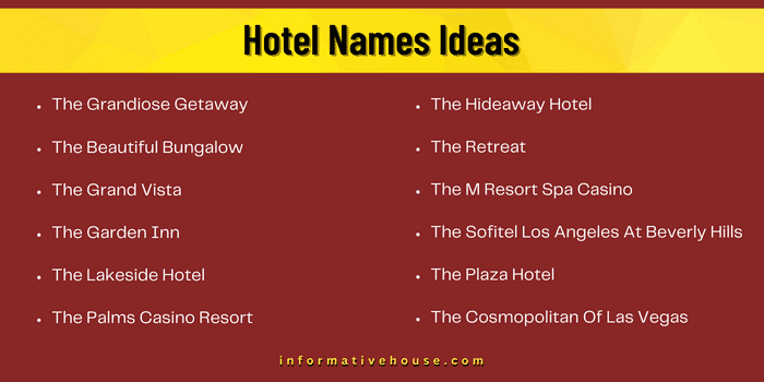 Hotel Names Ideas