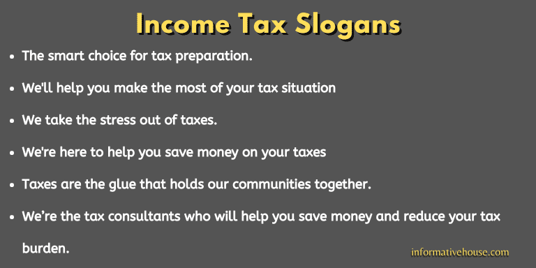 Income Tax Slogans