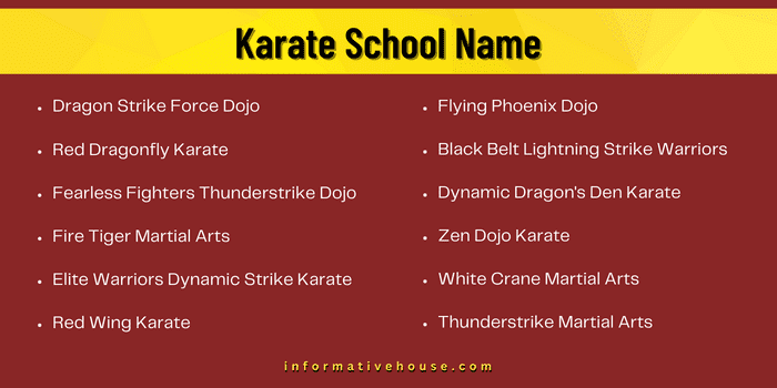 Karate School Name