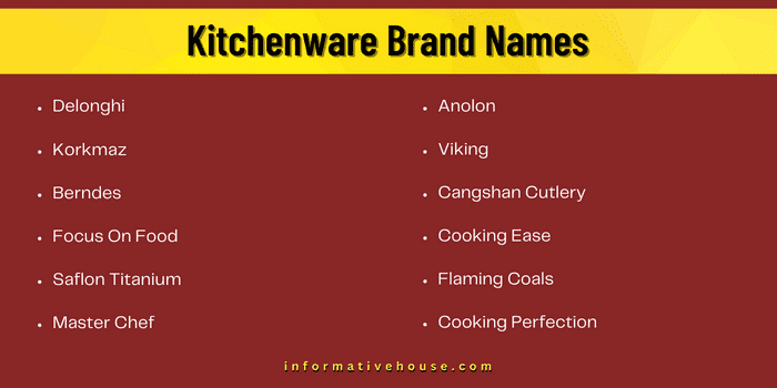 Kitchenware Brand Names
