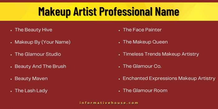 Best Makeup Artist Business Names Ideas