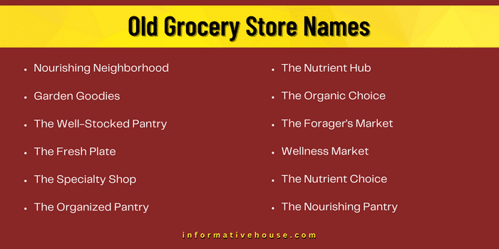 Old Grocery Store Names
